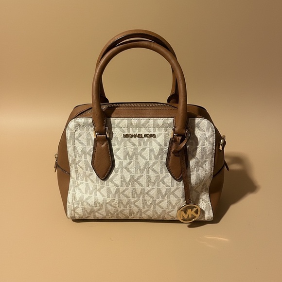 Michael Kors Ayden Medium Logo and Faux Leather Satchel - Picture 5 of 9